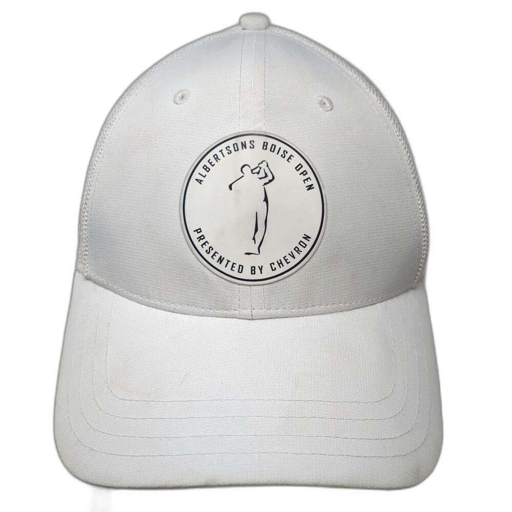 Pukka Baseball Cap White One Size Albertsons Boise Open Golf Mesh Slideback Hat